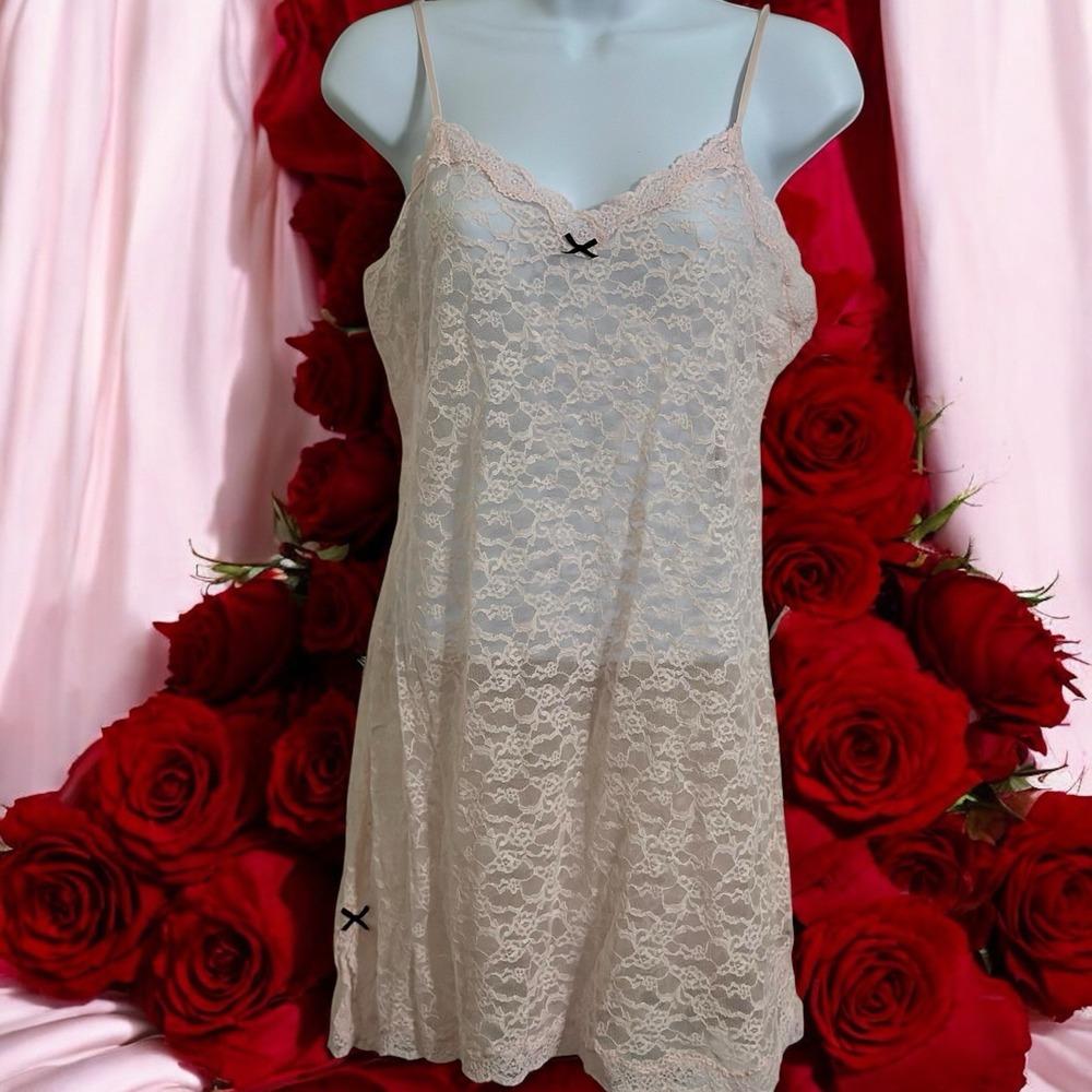 NWT Victoria Secret Chemise Dress Size Large Women's Lace Lingerie Baby Pink